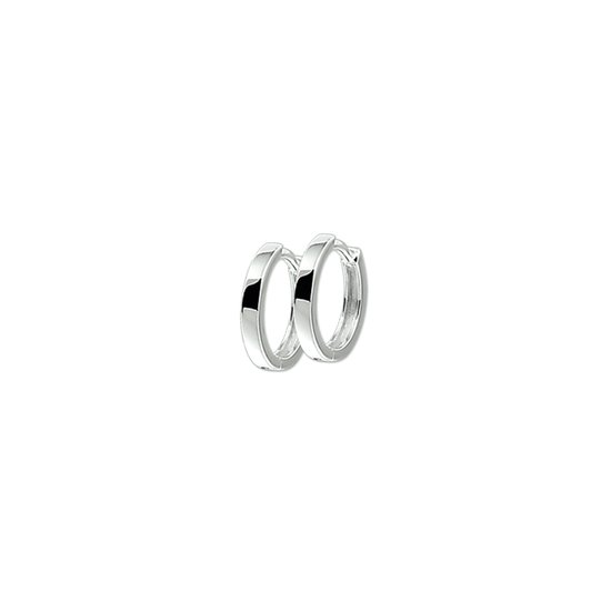 Glams klapoorringen vlak - 13 mm - Zilver