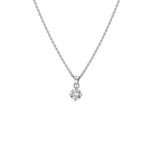 GLAMS - Collier Zircone 1,3 mm 41 + 4 cm - Argent