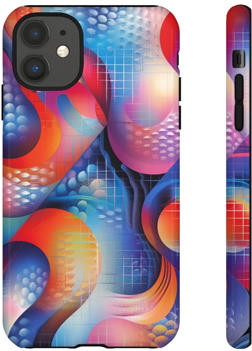 Kleurrijk Abstract Geometrisch Ontwerp – Telefoonhoesje Geschikt voor iPhone 11