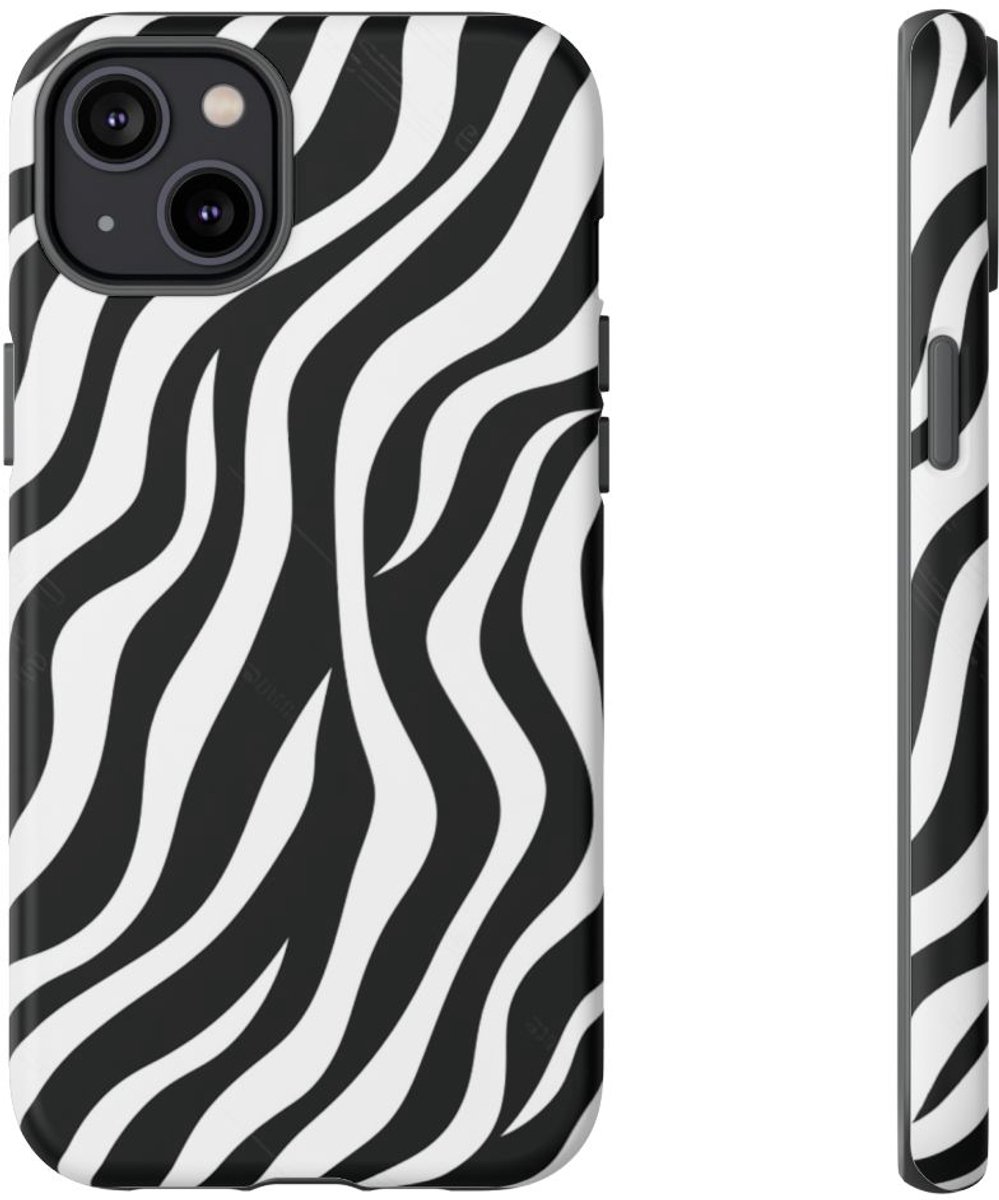 Zwart-Wit Zebra Strepenpatroon – Telefoonhoesje Geschikt voor iPhone 14 Plus