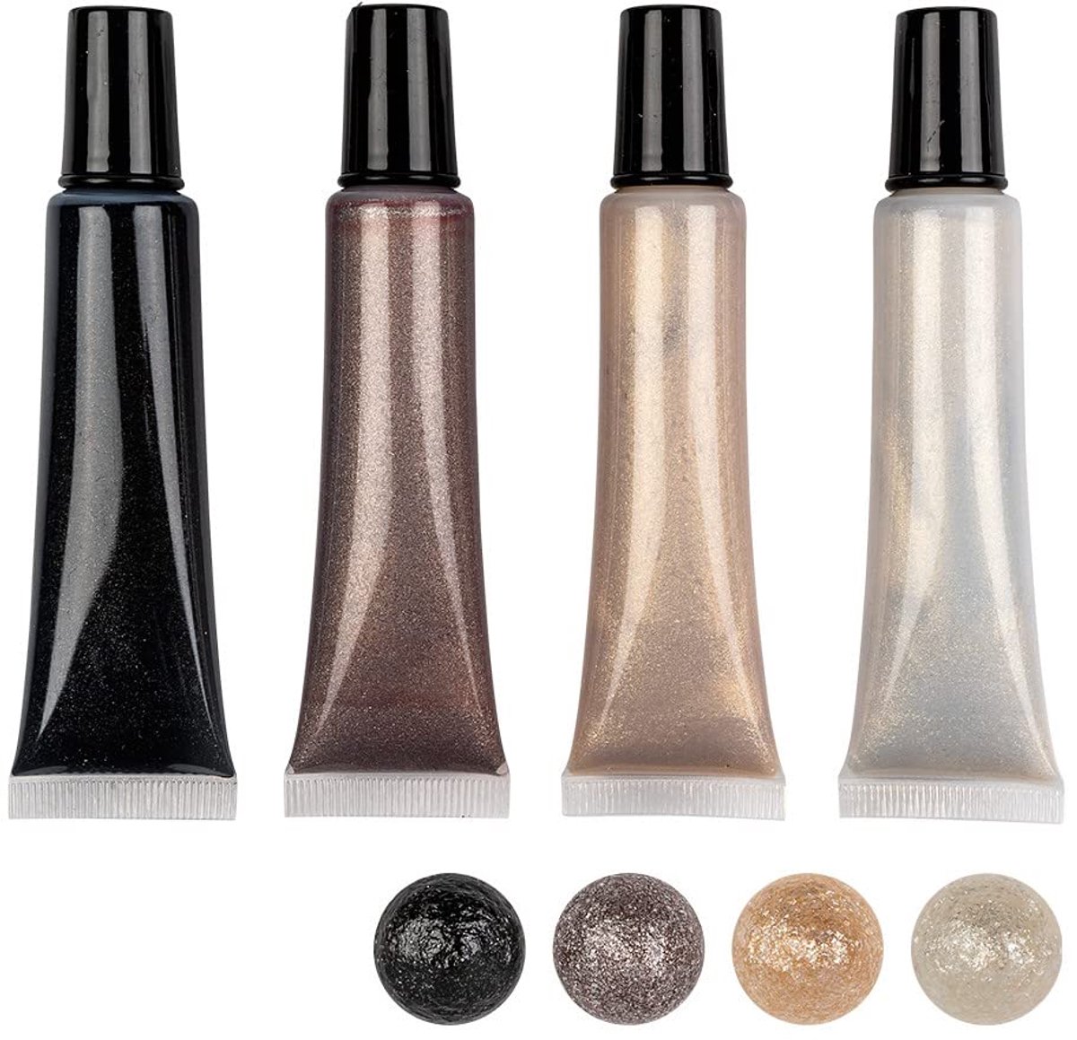 Ideen mit Herz Pearl Pen Set metallic | 4 pennen (elk 25 ml) | Parellook voor papier, textiel, (wit, crème, taupe, zwart)