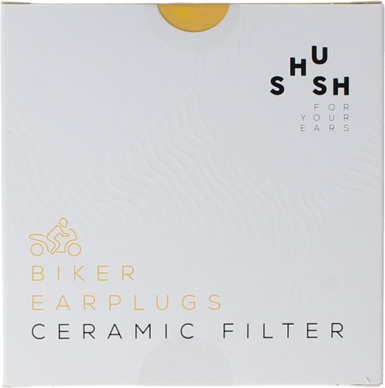 Shush Biker Earplugs - Motor oordoppen van synthetisch rubber - 365x herbruikbaar - Gehoorbescherming tegen windruis op de motor - Keramisch filter met de beste prestaties (SNR 24 dB)