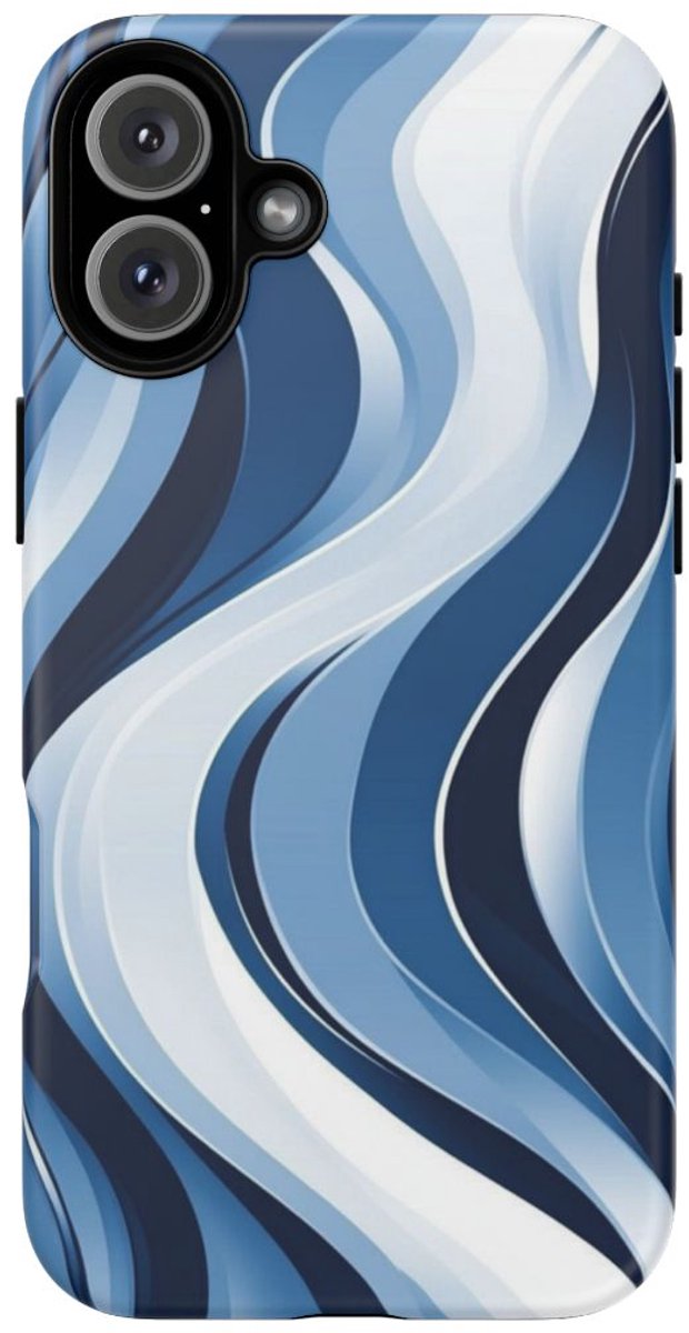 Moderne Blauwe Golven – Telefoonhoesje Geschikt voor iPhone 16 Plus