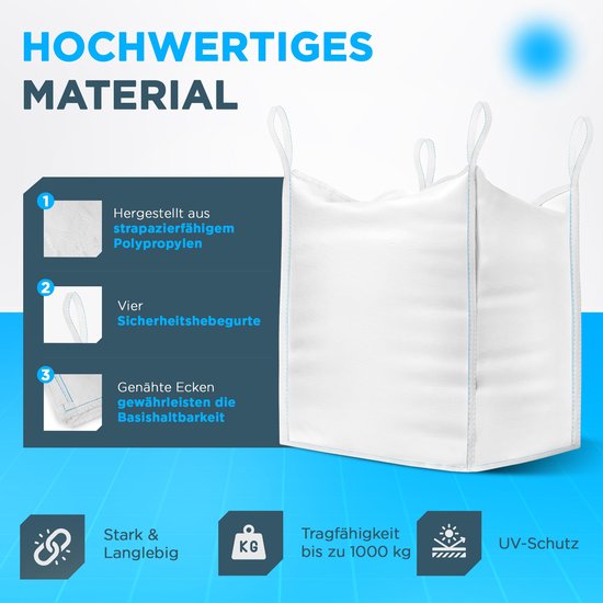 Bolsa "big Bag" De Rafia De 90x90x90 Cm Y Una Carga Máxima De 1000 Kg Indicada Para El Transporte 8435414513068 - Foto 6