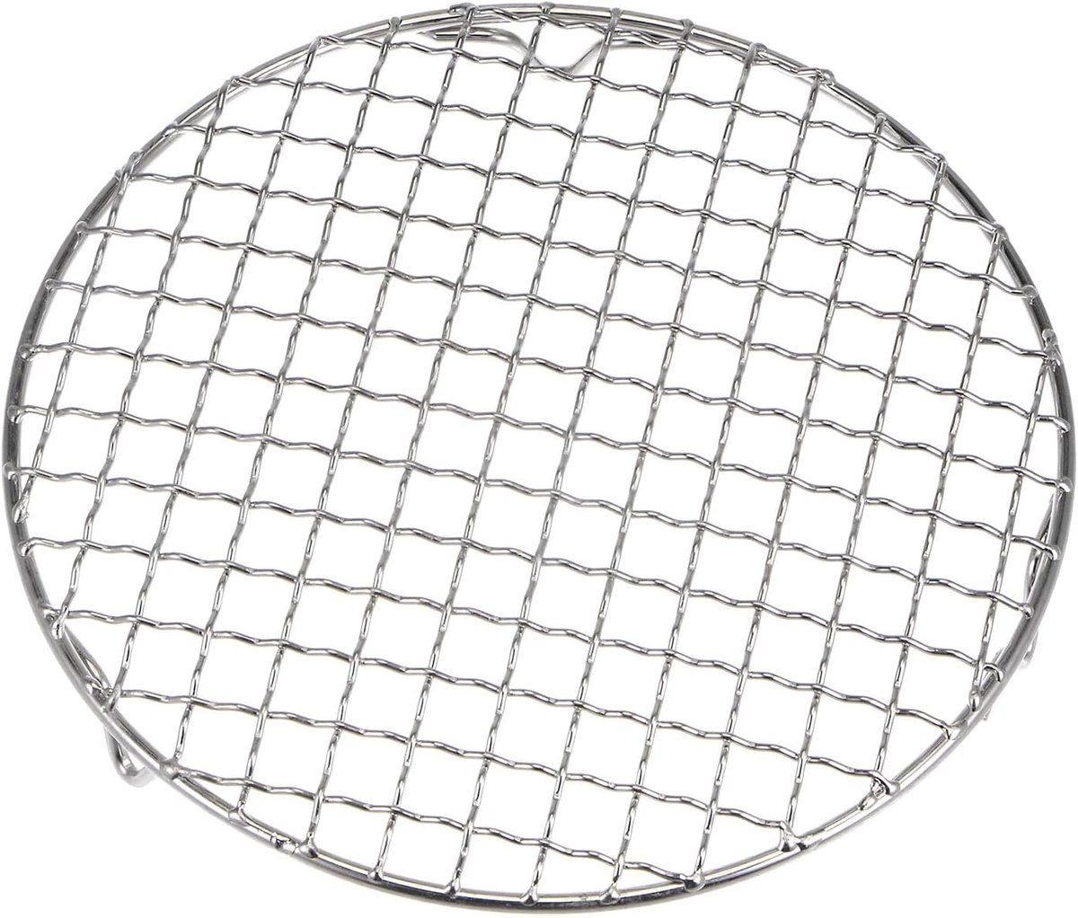 Ronde kookrack 8 inch 201 roestvrij staal kruisdraad barbecue grillnet met 20mm poten, Geschikt voor koken, bakken, stomen en barbecue