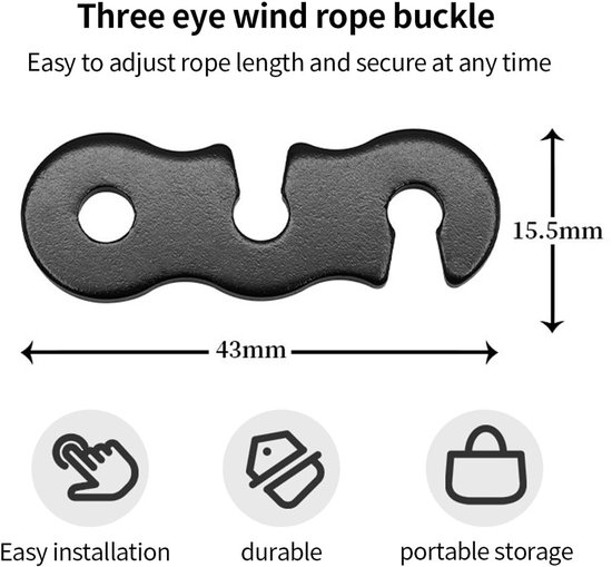 20Pcs Aluminium Guy Touw Spanners Tent Wind Touw Fastener Cord Richter Koord Guyline Runners Wind Touw Gesp voor Camping Wandelen Outdoor Activiteit Tent Accessoire