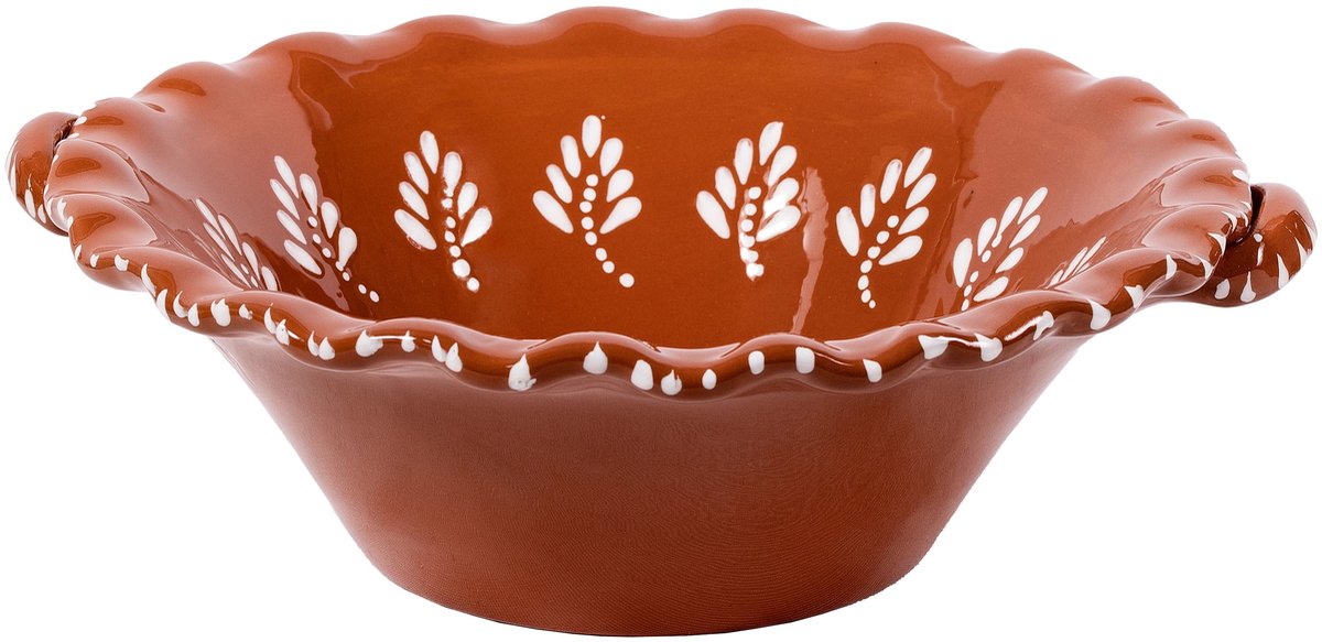 Socerâmica - Schaal terracotta wit beschilderd 26x26cm - Schalen