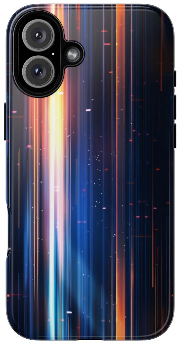 Verticale Lichtstralen in Abstract Ontwerp – Telefoonhoesje Geschikt voor iPhone 16 Plus