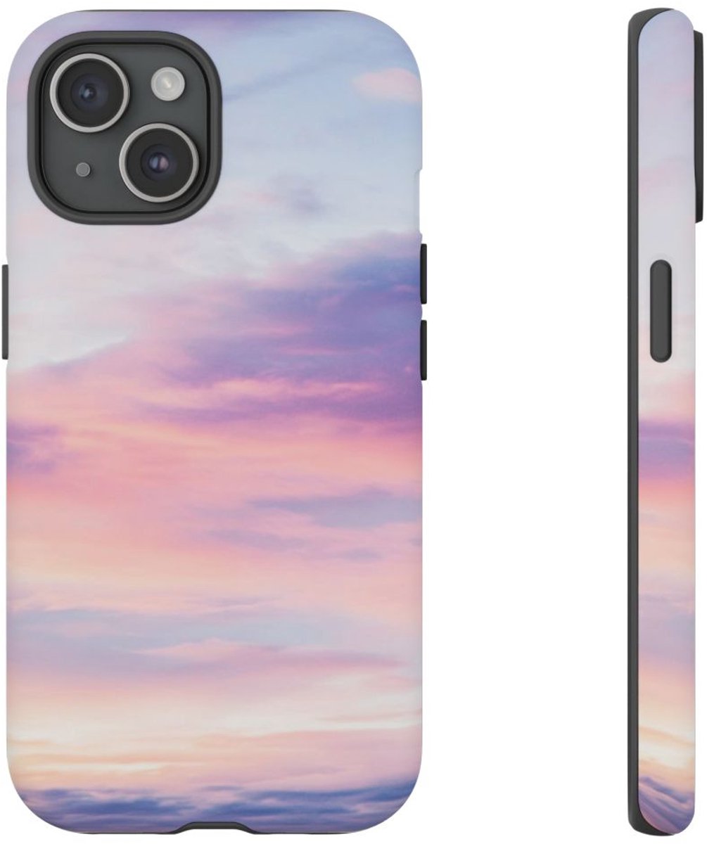 Pastelkleurige Zonsondergang – Telefoonhoesje Geschikt voor iPhone 15