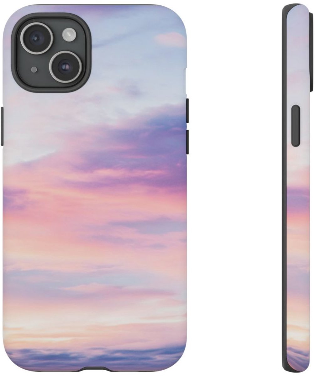 Roze en Blauwe Luchten – Telefoonhoesje Geschikt voor iPhone 15 Plus