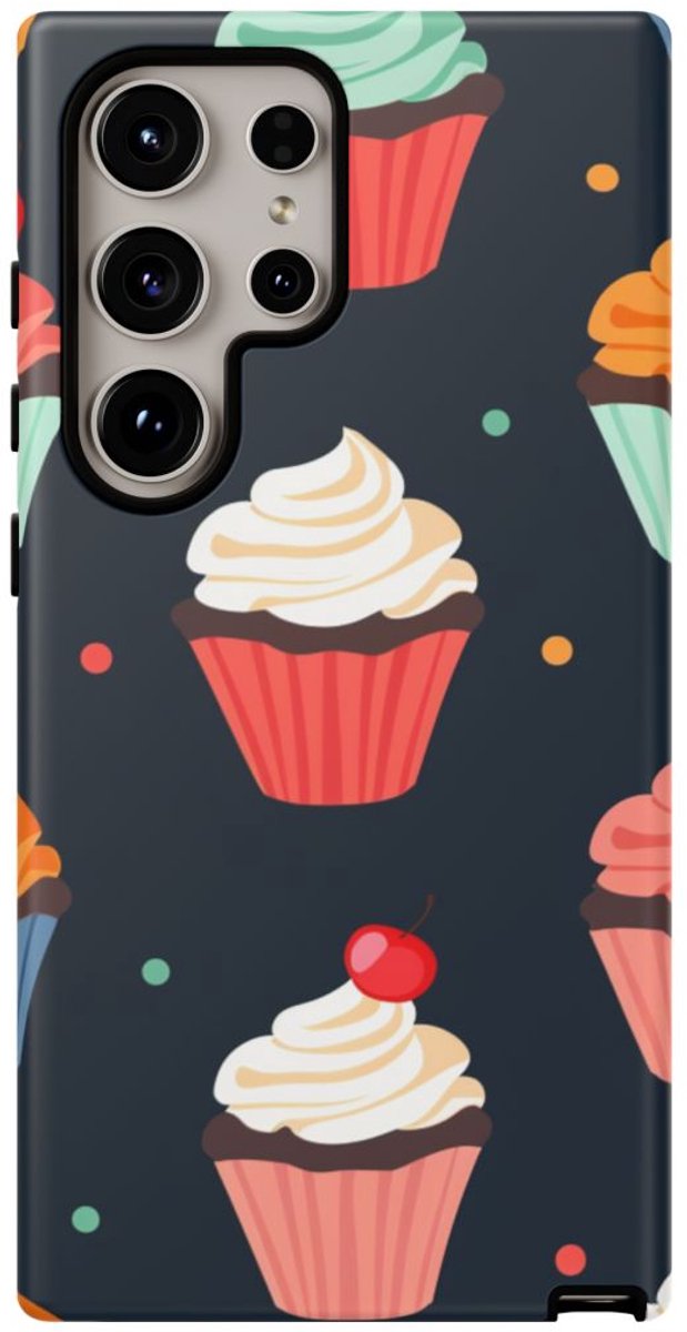 Vrolijk Cupcakepatroon – Telefoonhoesje Geschikt voor Galaxy S24 Ultra
