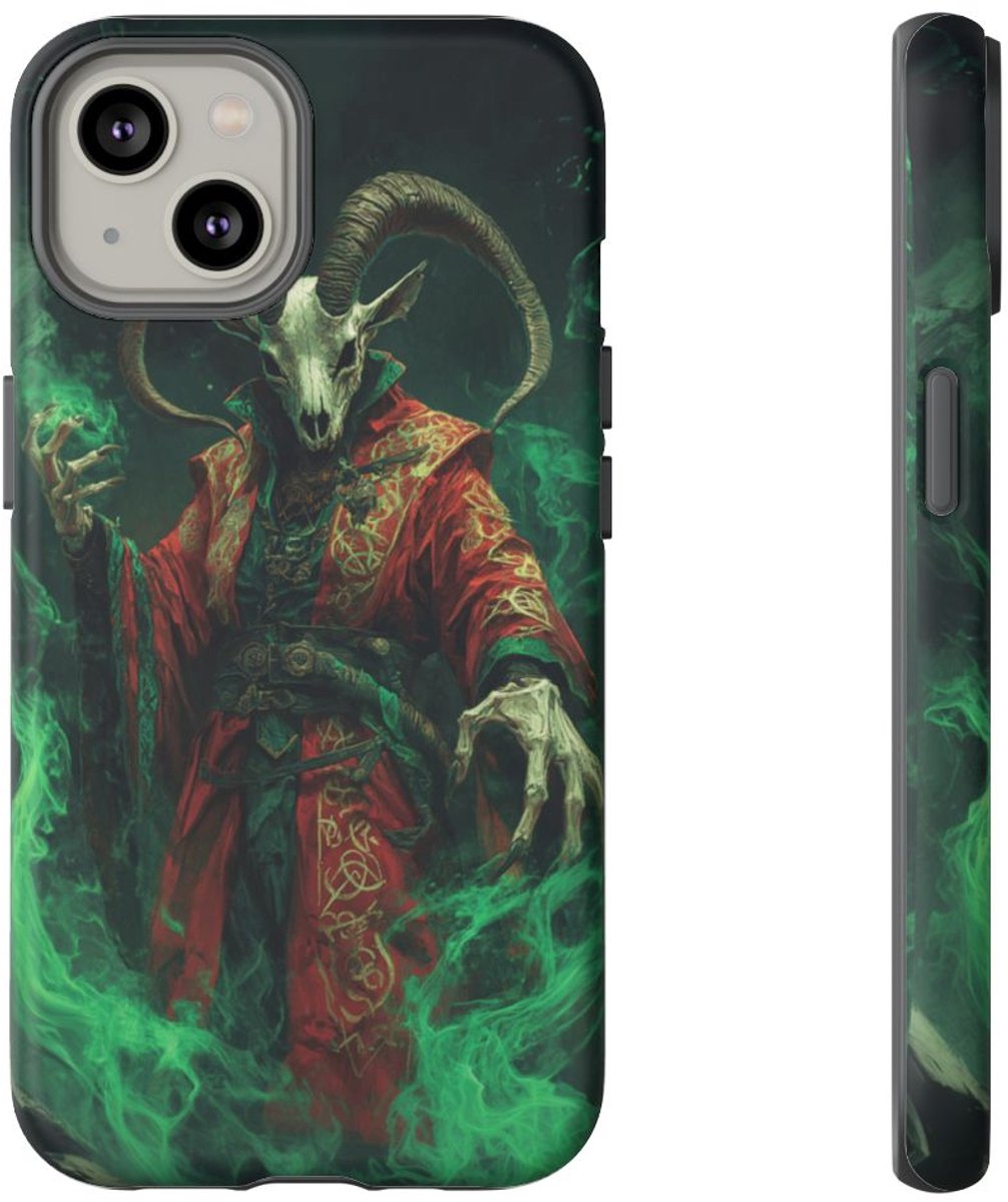 Angstaanjagend Wezen met Geiten Schedel – Telefoonhoesje Geschikt voor iPhone 14