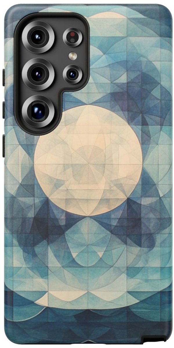 Geometrisch Samenspel van Zee en Maan – Telefoonhoesje Geschikt voor Galaxy S25 Ultra