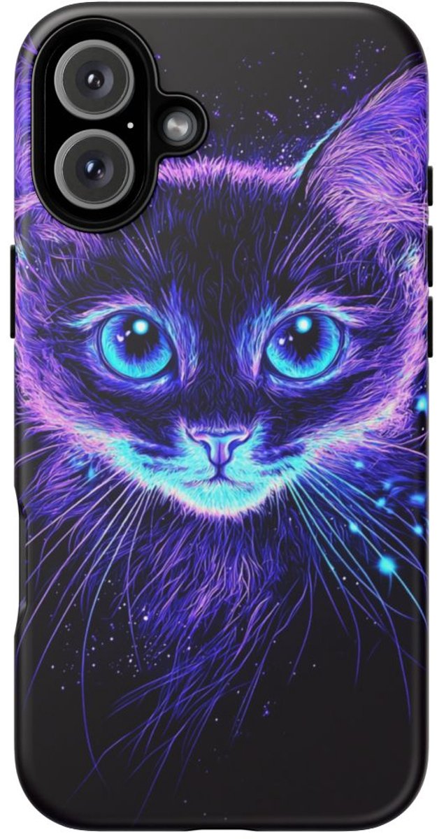 Gloeiende Kittensnoet met Magische Ogen – Telefoonhoesje Geschikt voor iPhone 16 Plus