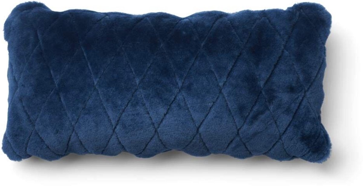Sheepskin House Mocassin Kussen - Dubbelzijdig - 28x56 cm Navy Blue