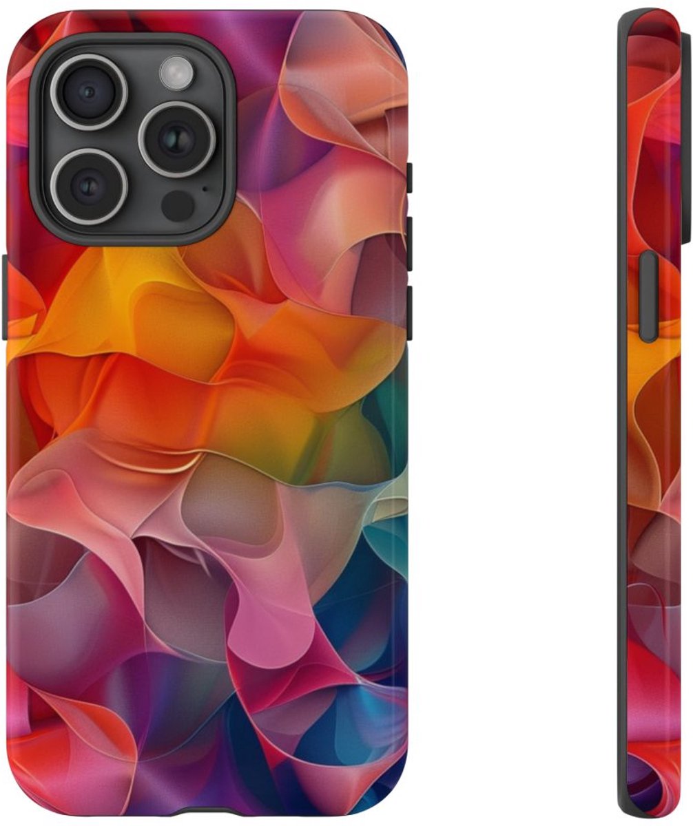 Kleurrijke Abstracte Vloeiende Vormen – Telefoonhoesje Geschikt voor iPhone 15 Pro Max