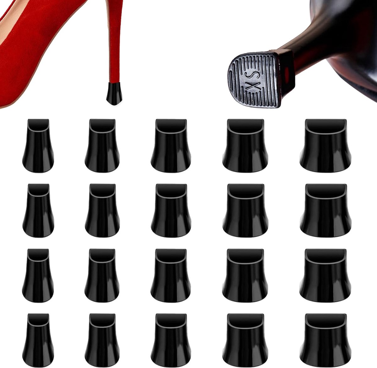 10 paar | 5 maten dames hoge hakbeschermers, dames schoenstoppers, hielbeschermers, voor bruiloften, buitenactiviteiten, gemakkelijk wandelen (zwart, 5 maten) - Cyslmuk