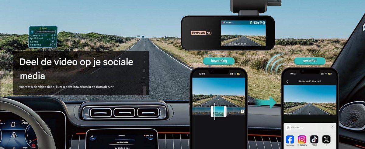 360 Botslab G980H - 4K dashcam voor en achter met WiFi thumbnail 8