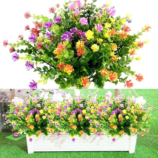DEMIUKO 9 bundels kunstbloemen voor buiten, kunstbloemen, outdoor, weerbestendig, balkon, kunstplanten, kunstplanten, zijden bloemen, boeket voor hangende balkonbak, tuin, raam, binnen, decoratie DEMIUKO 9 bundels kunstbloemen voor buiten, kunstbloemen, outdoor, weerbestendig, balkon, kunstplanten, kunstplanten, zijden bloemen, boeket voor hangende balkonbak, tuin, raam, binnen, decoratie