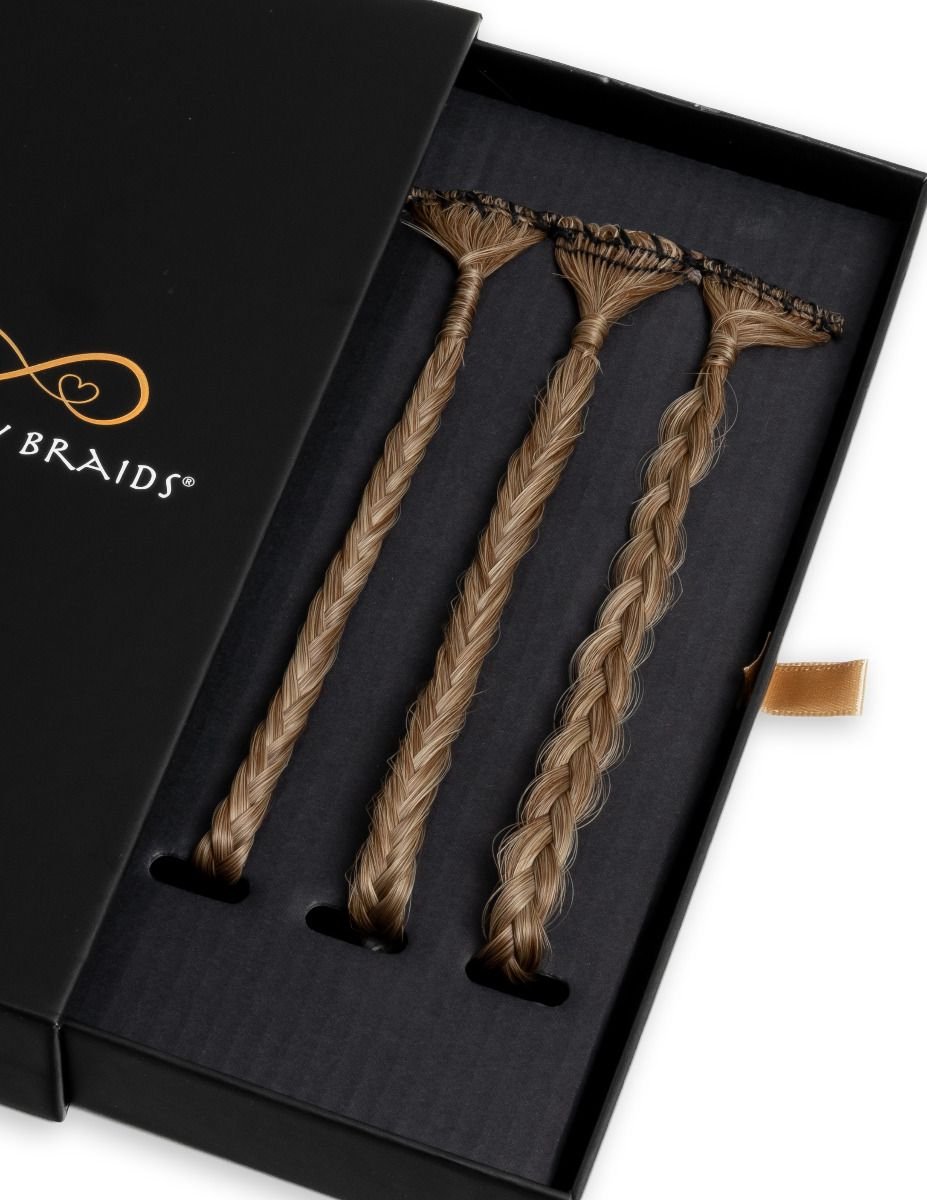 Infinity Braids - Braidies - Set van 3 Clip-in Vlechtjes - Lizzy, Jolie & Viènne Stijl - Haarklem - Haarclip - Haarclip Dames - Haarklemmen - Infinity Braidies Mini Velvet Rebel