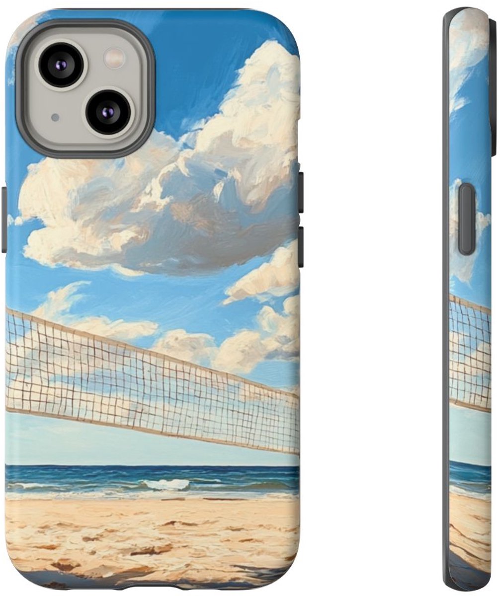 Volleybalnet op Zonnig Strand – Telefoonhoesje Geschikt voor iPhone 14