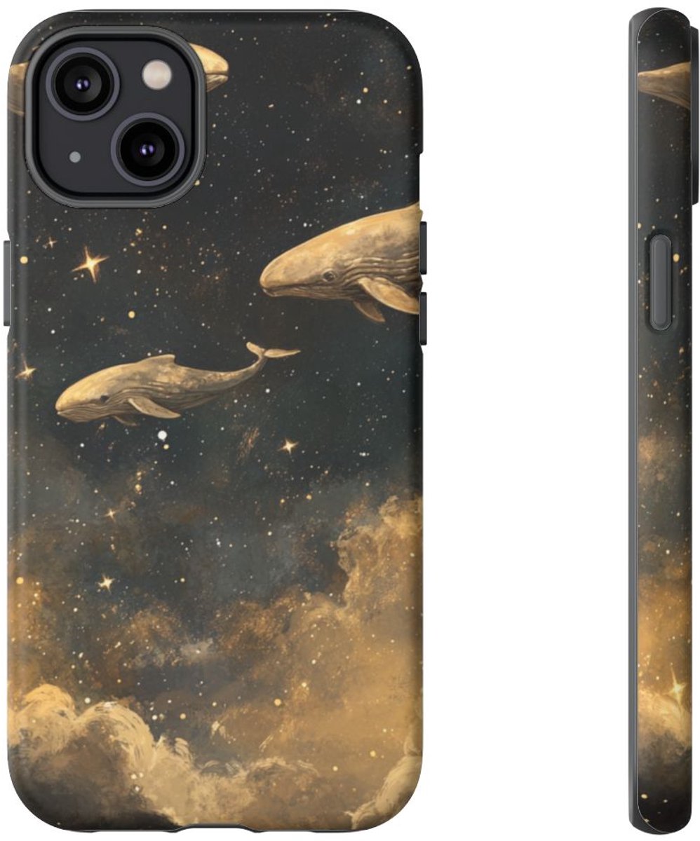 Walvissen in Sterrennacht – Telefoonhoesje Geschikt voor iPhone 14 Plus