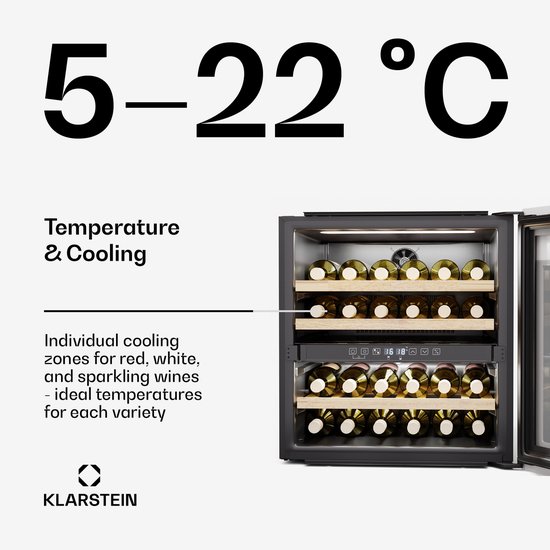 Klarstein Klarstein Rhone 36 Duo Wijnkoelkast - 36 Flessen - Klarstein - €569,99