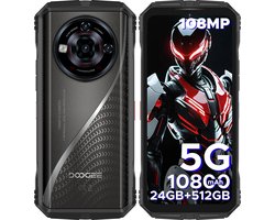 DOOGEE S118 Pro 5G - Robuuste Smartphone - Robuuste Telefoon - 32GB RAM + 512GB ROM (2TB/TF) - 10800 mAh/33W - 6,6 inch 120Hz - 108 MP + 20 MP Nachtzicht - Dual SIM 5G - GPS - NFC - Zwart