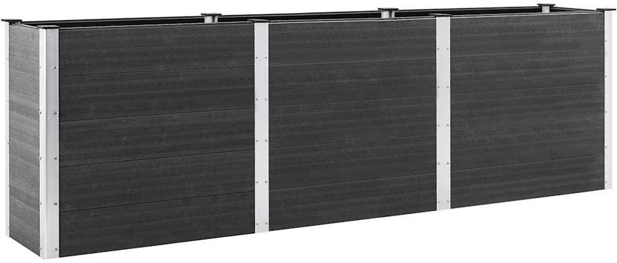 vidaXL - Plantenbak - verhoogd - 300x50x91 - cm - HKC - grijs