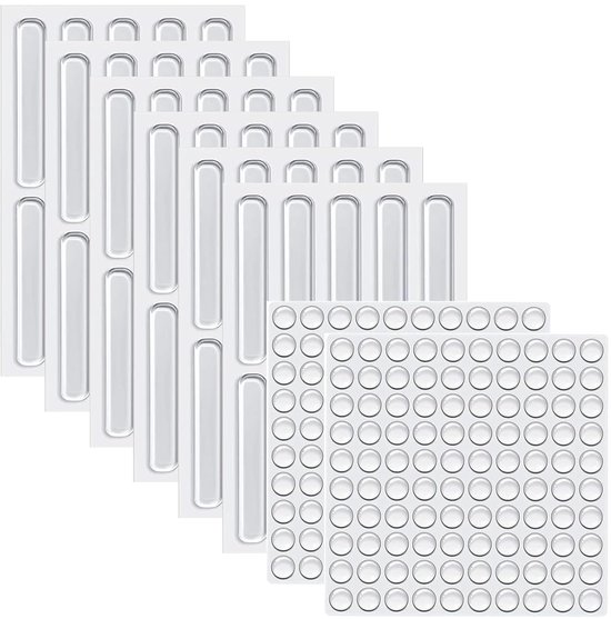 Rubberen buffers, zelfklevend, 100 stuks, transparante beschermbuffers, elastische buffers, meubelbuffers, 8 mm, geluidsisolatie, antislip buffer voor deuren, kasten, meubels (8 mm, 100 stuks