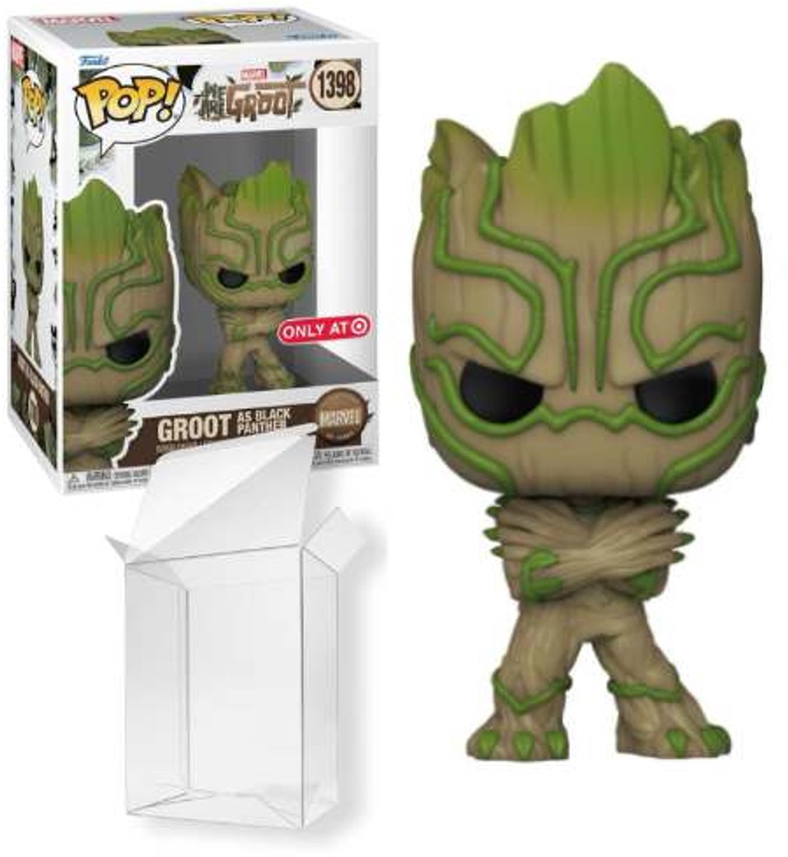 Funko Pop! Marvel: We are Groot - Groot as Black Panther #1398 [Only at Target Exclusive]
