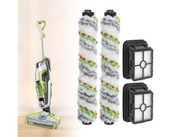 Geschikt voor 2-pack 1868 Multi-Surface Vacuum Brush Rolls en 2-pack 1866 Vervangende Filters, Compatibel met Bissell CrossWave 2306A 1785A 3888A Stofzuigers, Vergelijkbaar met Onderdeel 1608684, 160-8683
