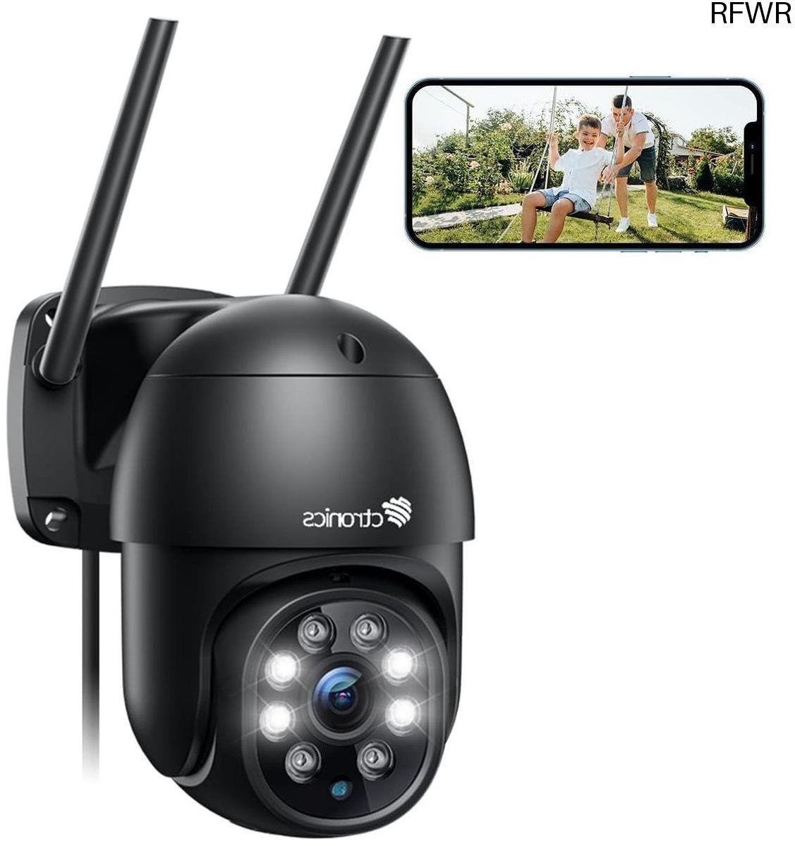 RFWR® IP WLAN Outdoor Bewakingscamera met 1080p en Nachtzicht