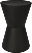 Home & Styling Bijzettafeltje Symetric - zwart - D29x H45 cm - Zink - plantenpot verhoger - koffie en lampen tafel