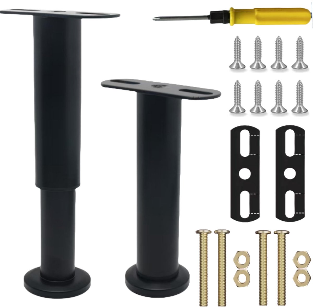 Ibenzoa® Makkelijk verstelbare meubelpoten set van twee met hoogte van 18 tot 32 cm voor diverse meubels