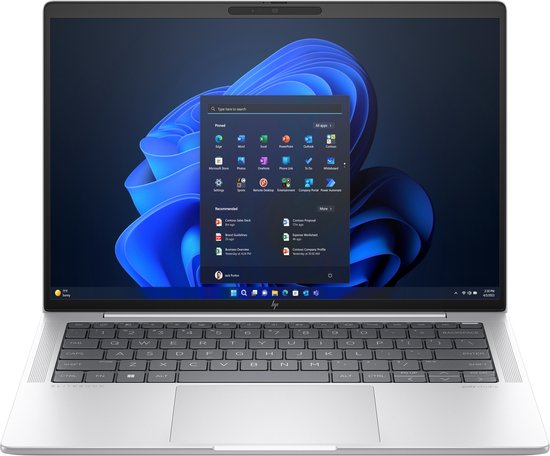 HP EliteBook 1040 G11 Intel Core Ultra 7 155H Laptop 35,6 cm (14") Touchscreen WUXGA 16 GB LPDDR5x-SDRAM 512 GB SSD Wi-Fi 6E (802.11ax) Windows 11 Pro AI PC Zilver - HP - Hoofdafbeelding