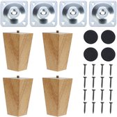 6cm eiken meubelpoten 8 stuks - Robuuste ronde houten