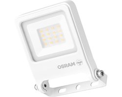 OSRAM ENDURA FLOOD PC 10W LED-schijnwerper, 3000K warmwit, 1000 lumen, IP65 witte schijnwerper, 180° montagebeugel, wit