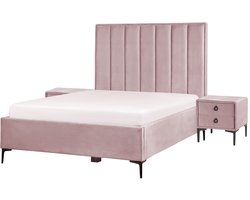 SEZANNE - Slaapkamerset - Roze - 140 x 200 cm - Fluweel