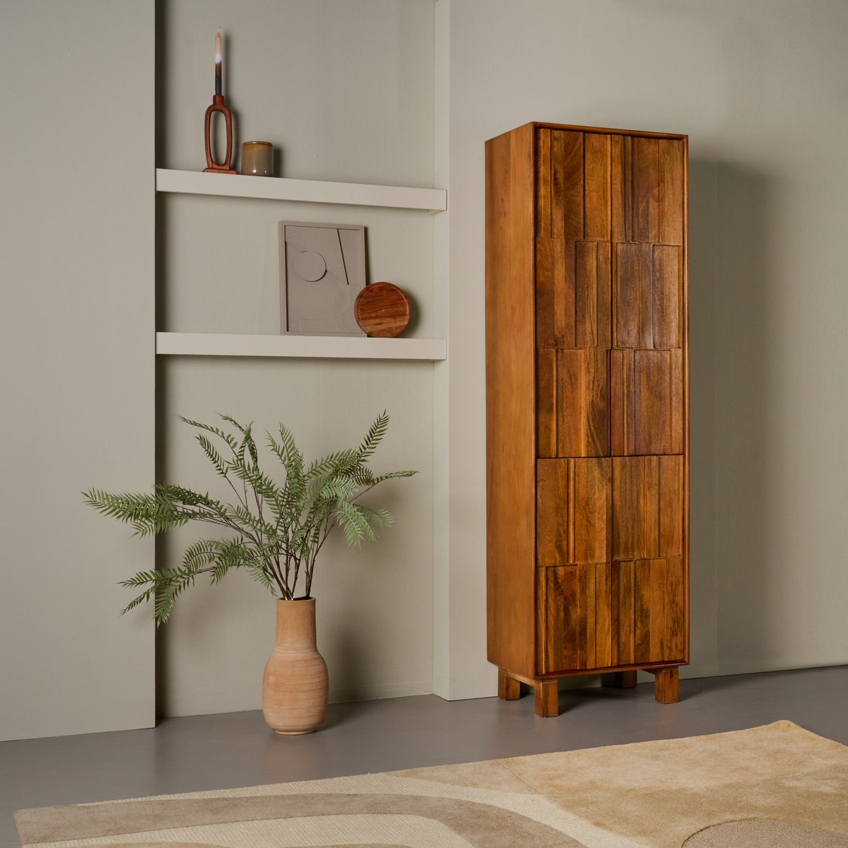 Boekenkast Mira - Hout - Bruin - 60 x 198 x 40 cm (BxHxD)