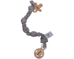 Baby Speenkoord - Fopspeenkoord van biologisch katoen - Speenketting Cloudy Grey - Grijs - Snoozebaby