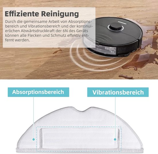 Foto: Jgs premium wisdoeken set voor robotstofzuigers zilverionen microvezel accessoires lichtgrijs 
