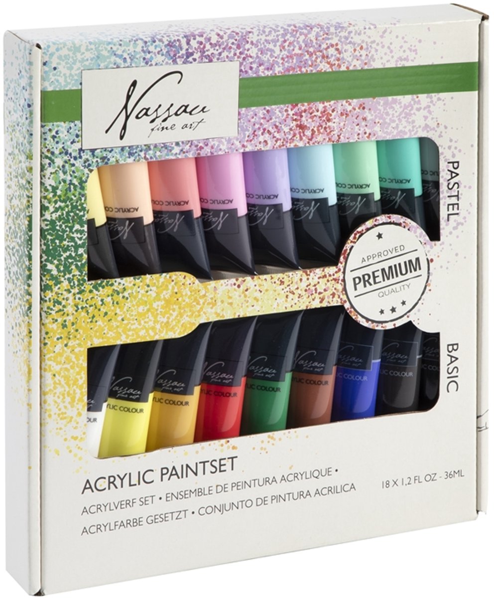 Acrylverf set 18pcs - Acrylverf Tubes 36ML - Schilderen voor volwassenen - hobbyverf — afbeelding 4