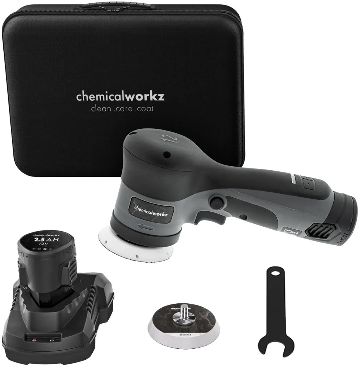 ChemicalWorkz® - DA12 Evo Snoerloze Excentrische Polijstmachine - 50mm - 75mm + Draagtas