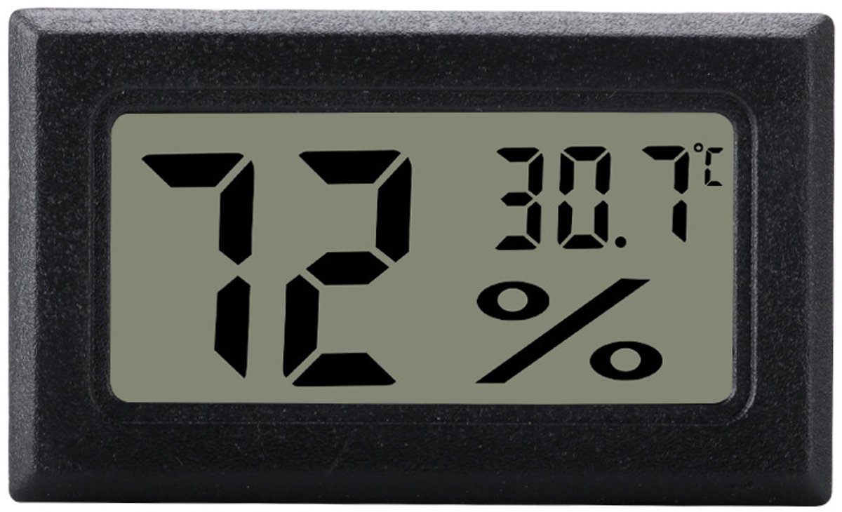 Mini LCD-hygrometer / thermometer grijs