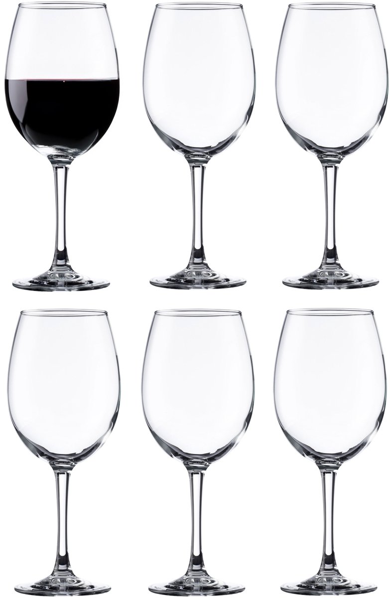 Vicrila wijnglazen Syrah - 12x stuks - voor rode en witte wijn - 470 ml - 22 x 9 cm - transparant - Horeca kwaliteit - Hard glas