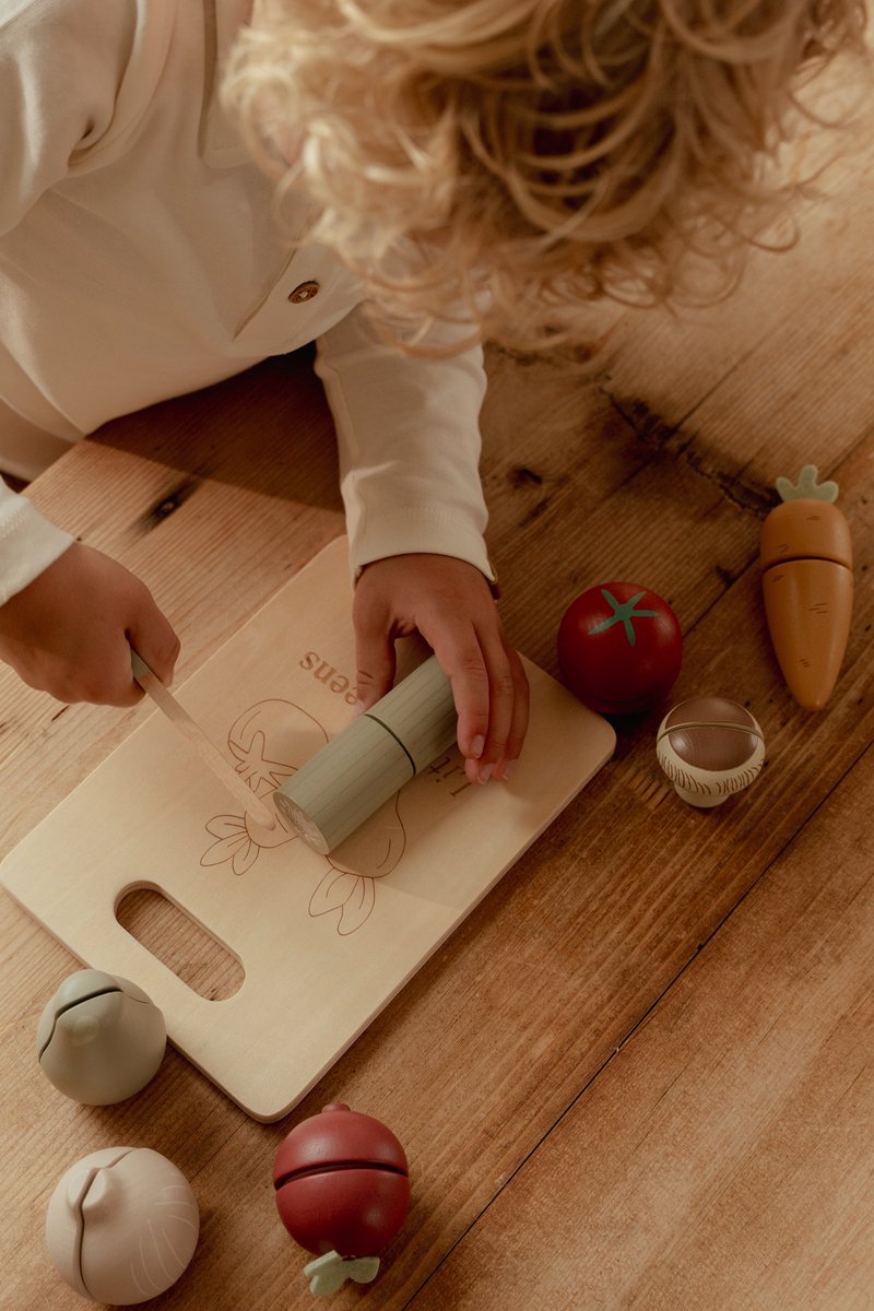 Little Dutch speelgoed snijgroenten houten speelset voor kinderen. — afbeelding 6