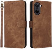 Étui Coverup - Compatible avec OnePlus Nord CE5 - Étui Coverup Book avec cordon - Marron