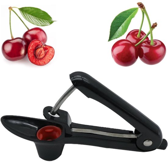 Cherry Piper - Roestvrijstalen Piper Cherry - Fruit Piper - Handmatige Fruit Piper - geschikt voor Fruit, Kersenbessen - Zwart — afbeelding 3