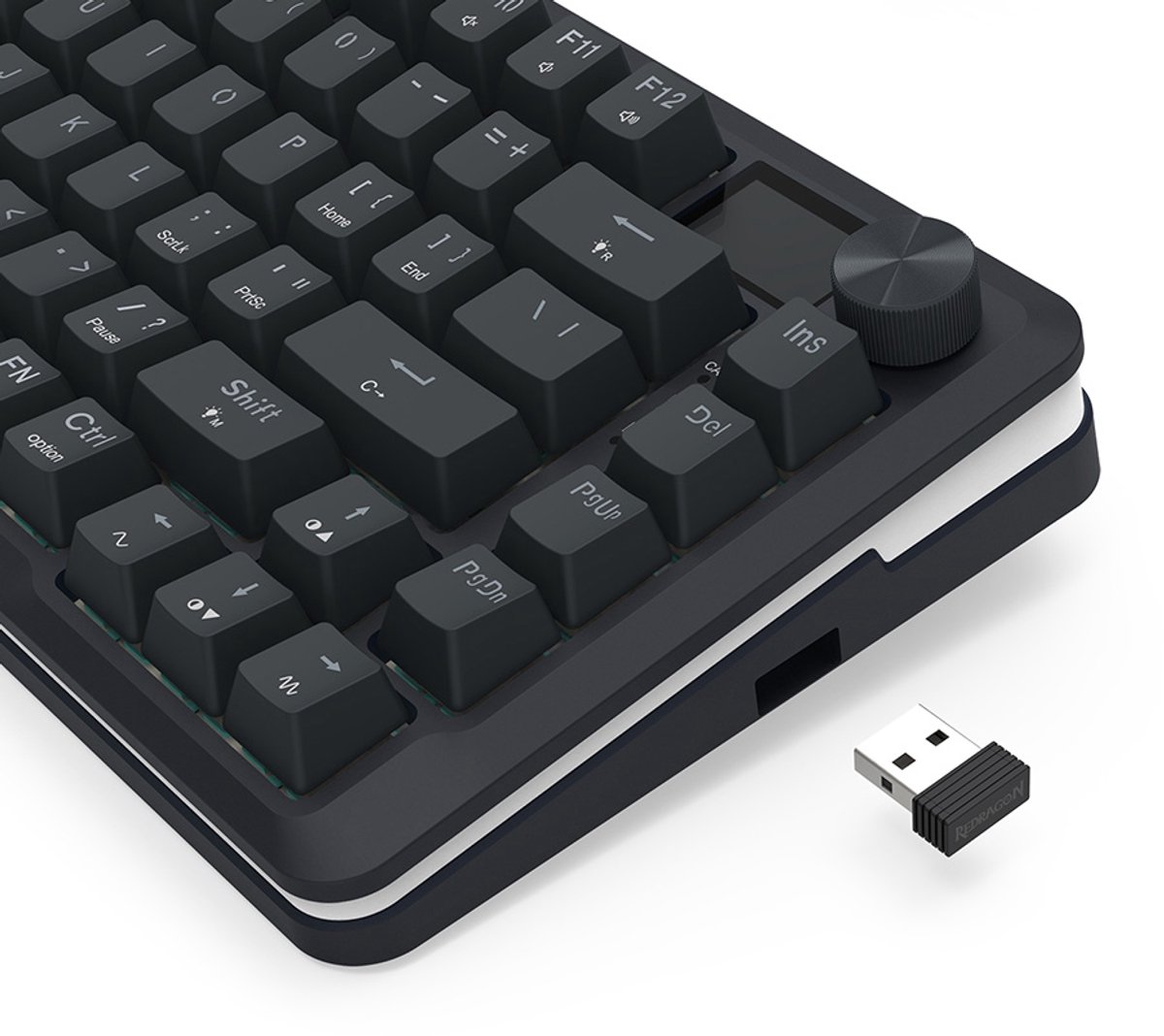 Redragon K708-RGB-PRO 81 toetsen drieweg mechanisch toetsenbord RGB achterverlichting Gasket Sunuo lineaire schakelaar - Zwart thumbnail 4